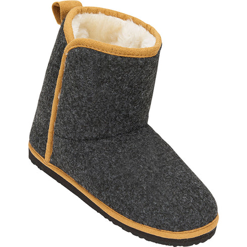 Hausschuh Damen Montana Stiefel Dunkelgrau